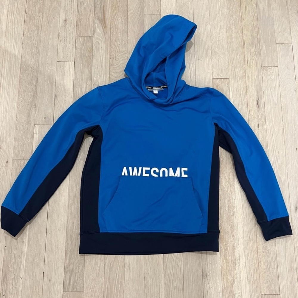 Rockets of Awesome Boys 14 Blue Performance Active Hoodie NWOT